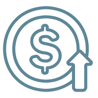Dollar sign with upward arrow - Icon